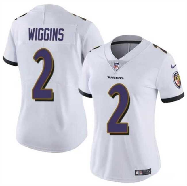 Womens Baltimore Ravens #2 Nate Wiggins White 2024 Draft Jerseyd Dzhi->women nfl jersey->Women Jersey